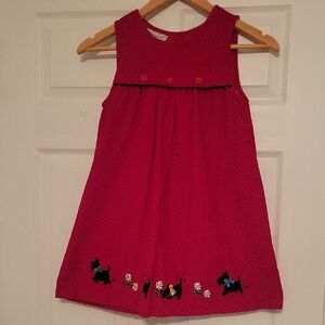 Adorable Red Sleeveless Kids Dress with Embroidery
